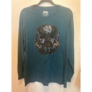 Star Wars Mad Engine Men's Long Sleeve Floral Storm Trooper T-Shirt Size Large